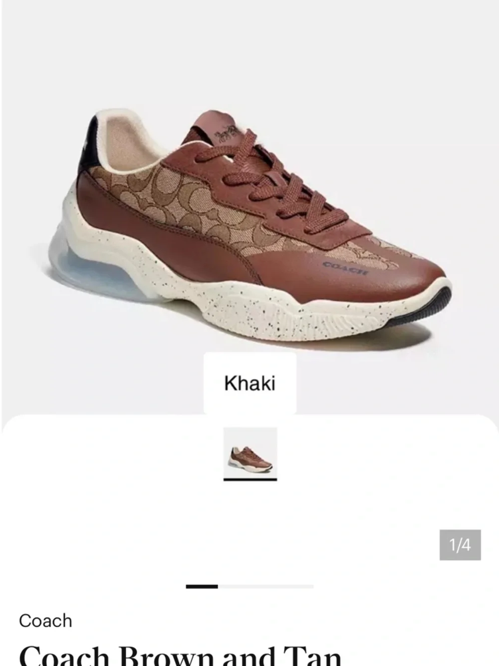 Coach Men’s Brown and Tan Runner Sneaker - Picture 2 of 2